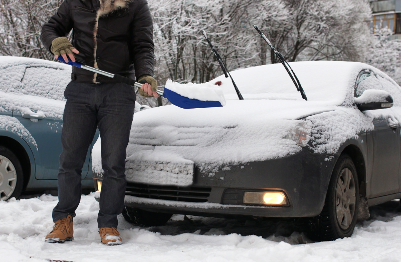 shoveling the snow